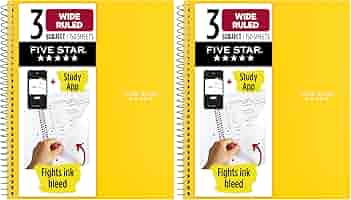 Amazon.com : Five Star Spiral Notebook + Study App, 3